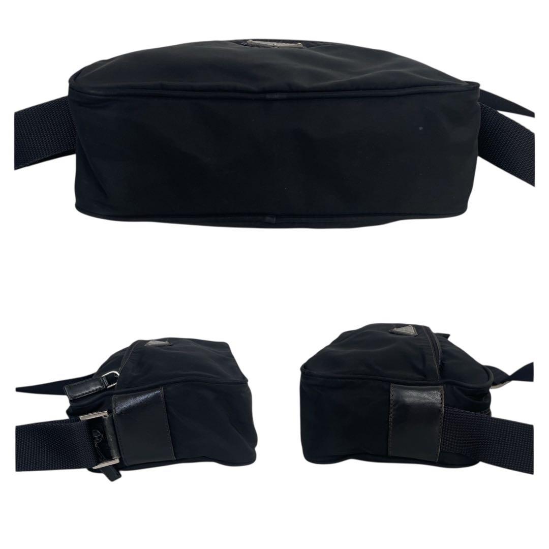 極美品　プラダ　三角ロゴ　ナイロン　黒　カメラバッグ　ショルダーバッグ　4611