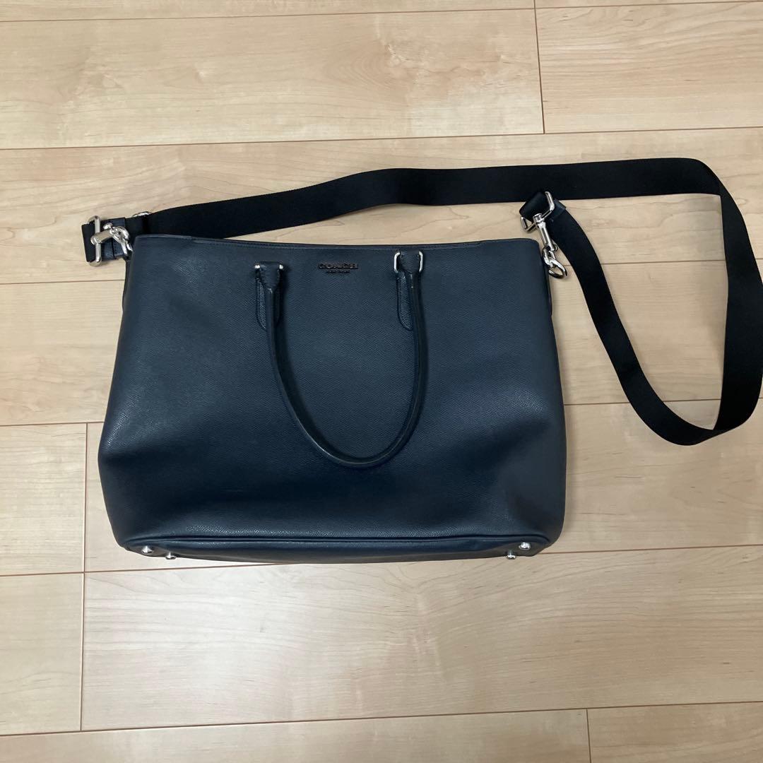 COACH ビジネスバッグ ネイビー　レザー トートバッグ