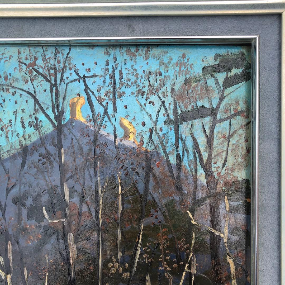 【油絵】三水公平/東大寺金堂（大仏殿）/古都奈良/真作/油彩/絵画/世界遺産