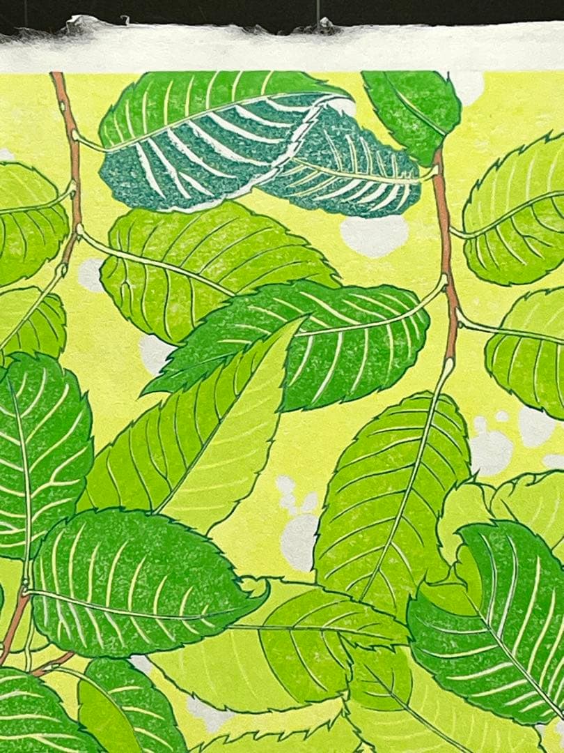 木版画 #『Green green』