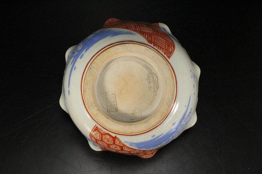 古萬古 赤絵 在印 落雁 鉢 菓子器 茶道具 旧家蔵出