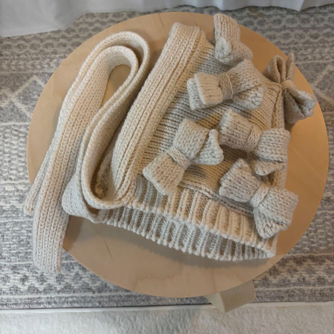 2025FW コムデギャルソンガール　フード　ニット帽　白