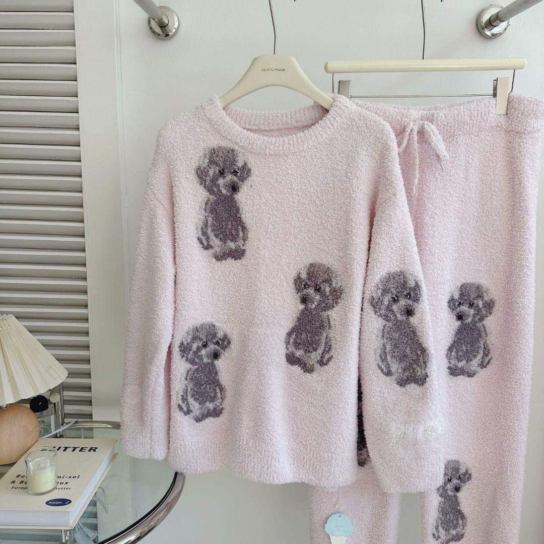 トイプードル　ジャガードプルオーバー　ジェラートピケ　ルームウィア　上下セット