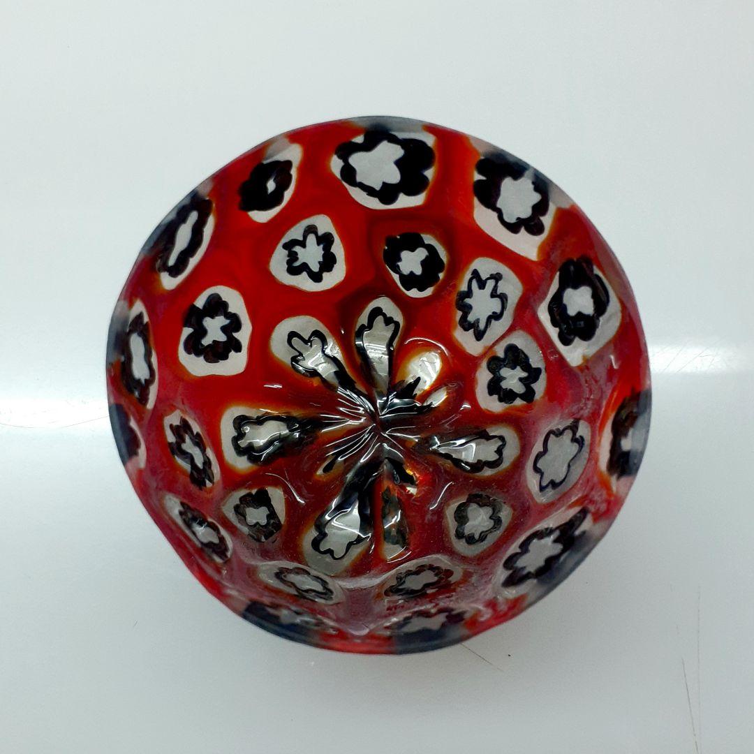MURANO GLASS ムラノ ミルフィオリ レッド グラス ヴェネチア