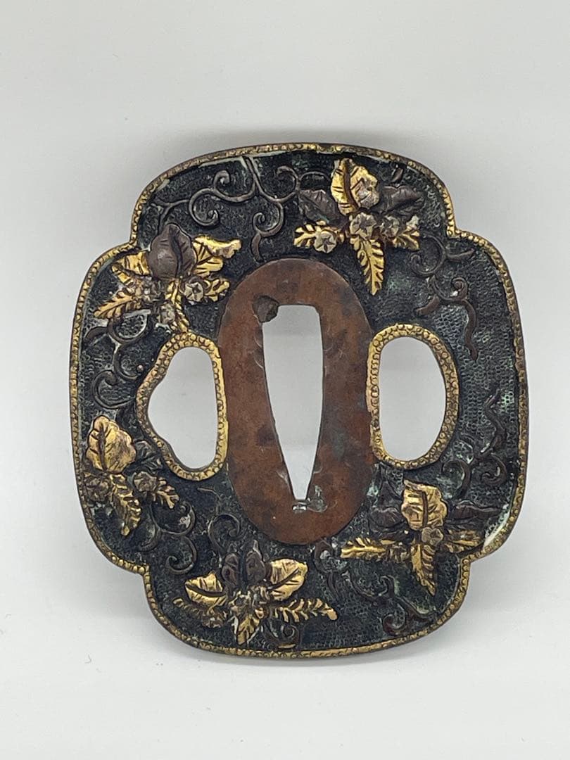 時代武具 鍔 金彩 刀装具 武具 骨董 古美術