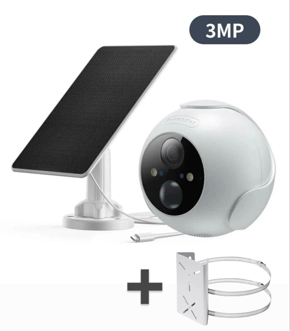 SwitchBot ソーラー屋外用防犯カメラセット 取付金具付き