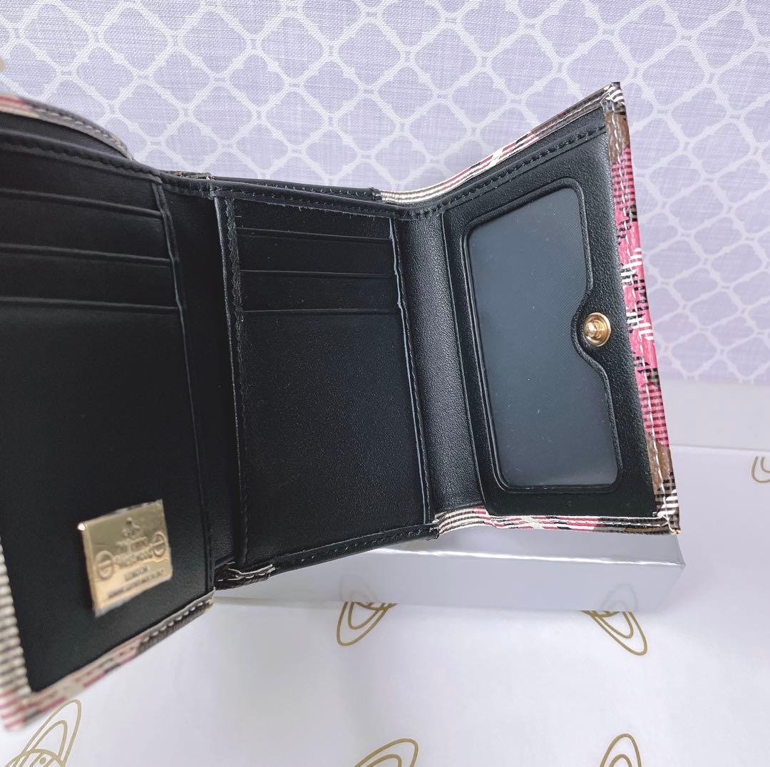 【可愛すぎ♡新品】可愛い ヴィヴィアン・ウエストウッド　三折財布 チェック
