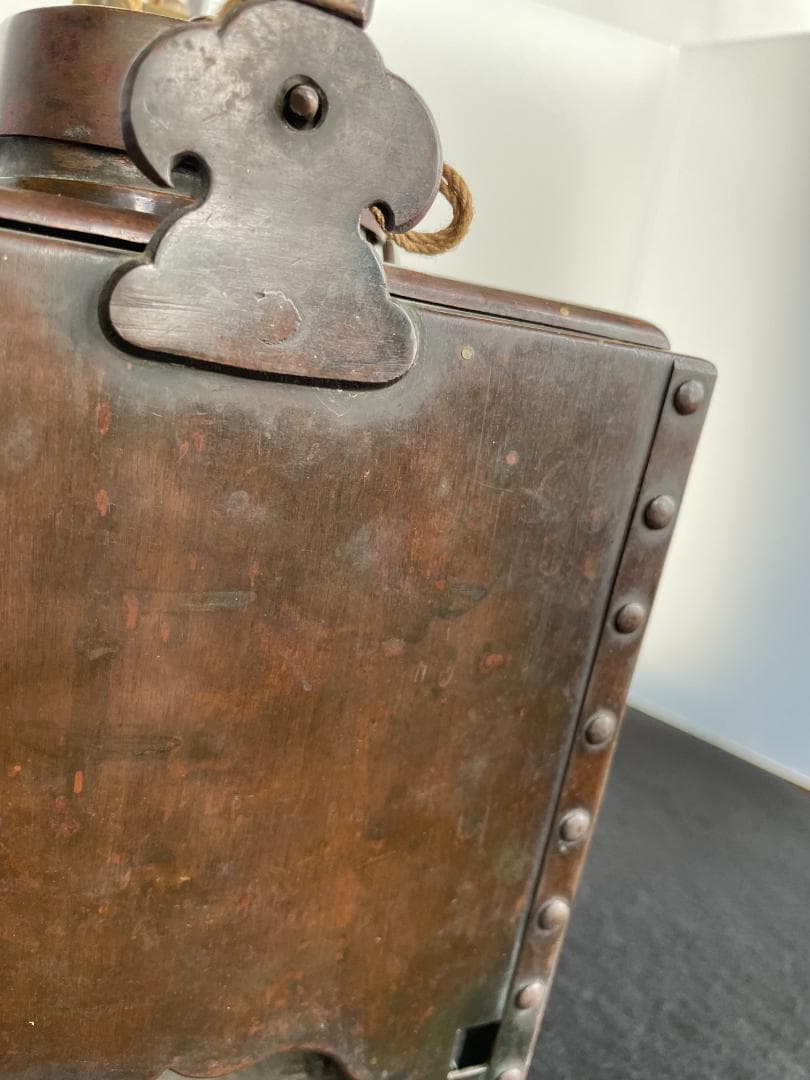 時代物 銅製 籐巻提手 酒燗器 燗銅壷 野燗炉 銅壺 薬燗壷 急須 骨董 古美術