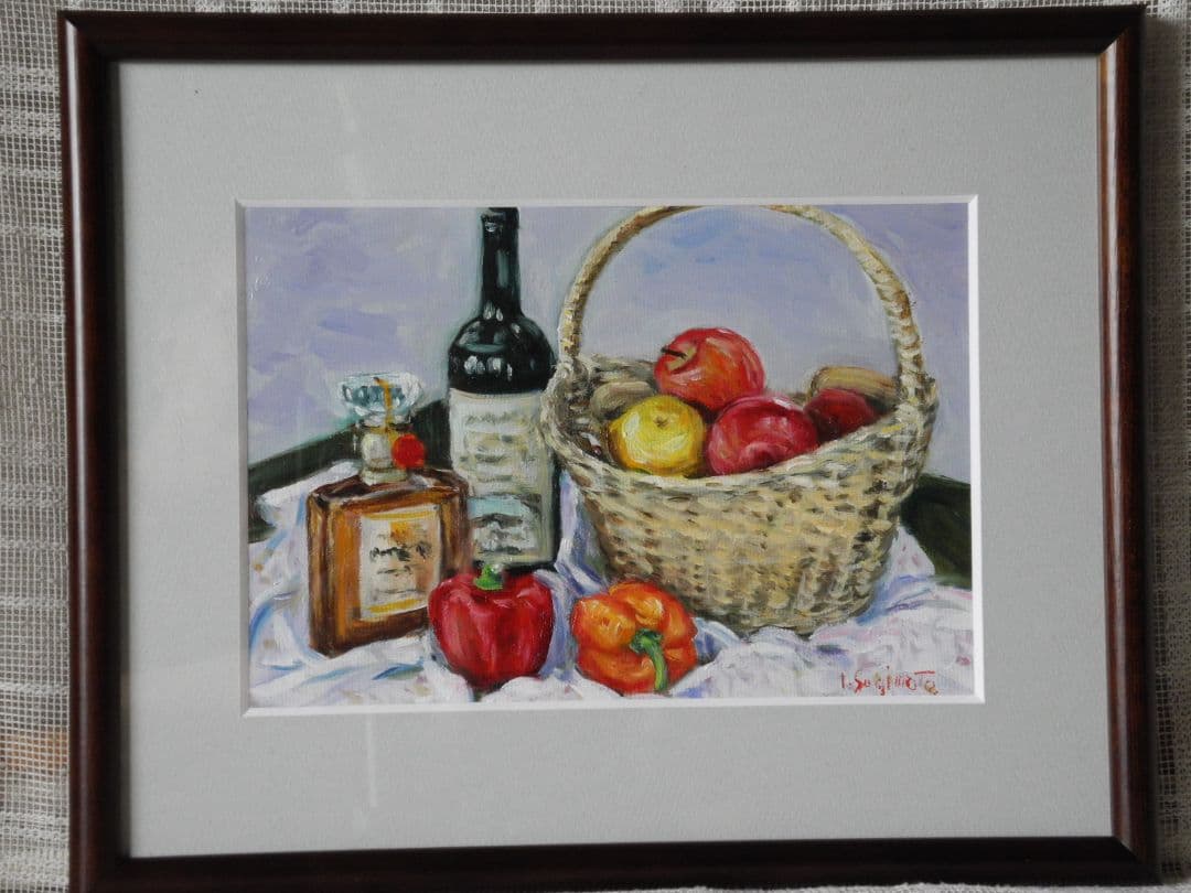 洋酒のある静物画