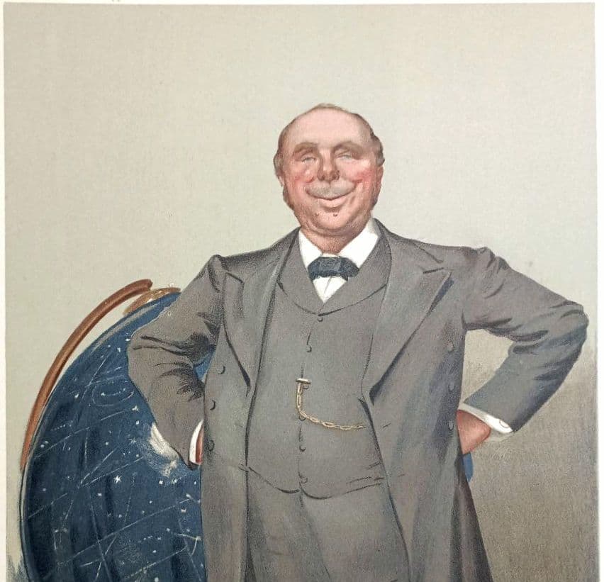 額装品　クロモリトグラフ　VANITY FAIR 1905年「天文学者」レア作品