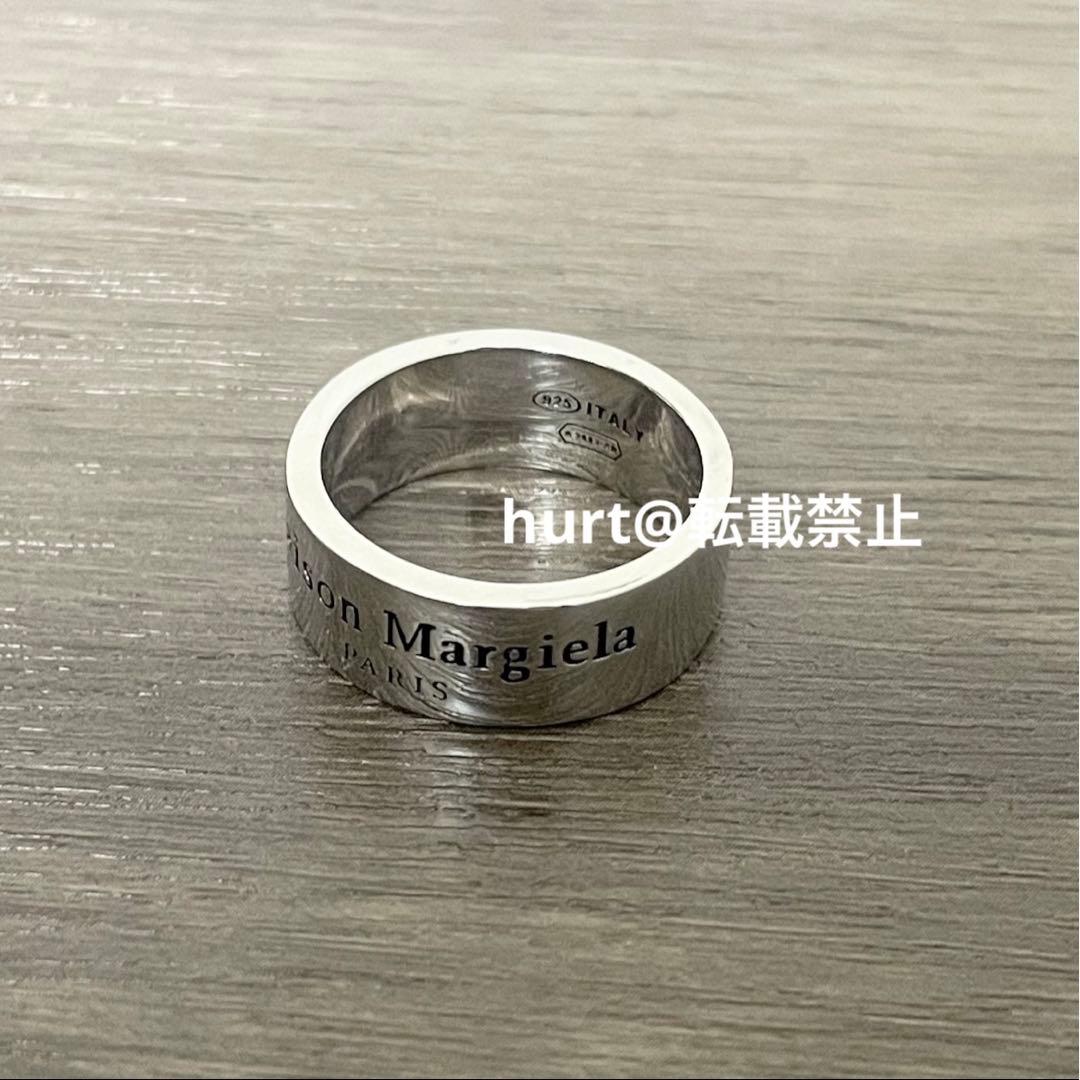 【新品外箱あり】メゾンマルジェラ ワイド ロゴ リング 19号相当 幅8mm