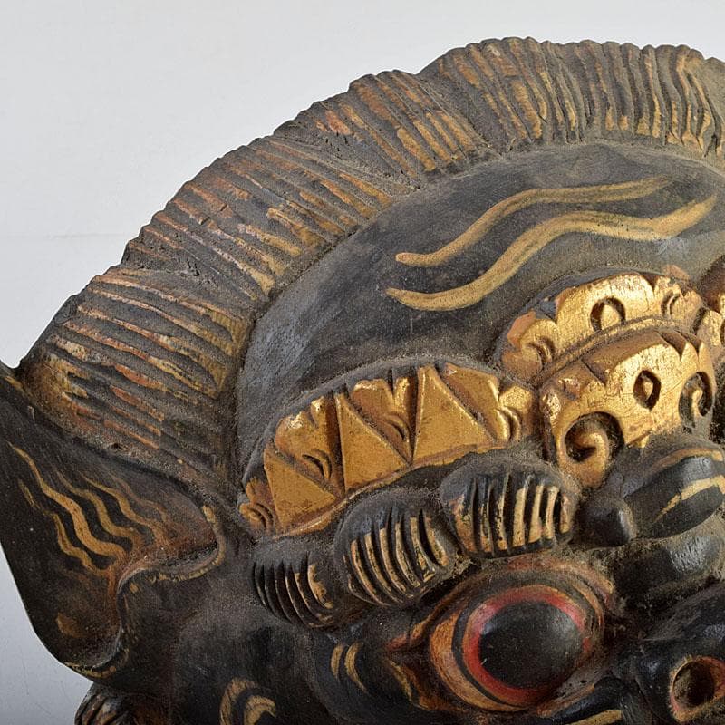 バリ島　インドネシア　彩色木彫　面　マスク　3点まとめて　N　R9428B