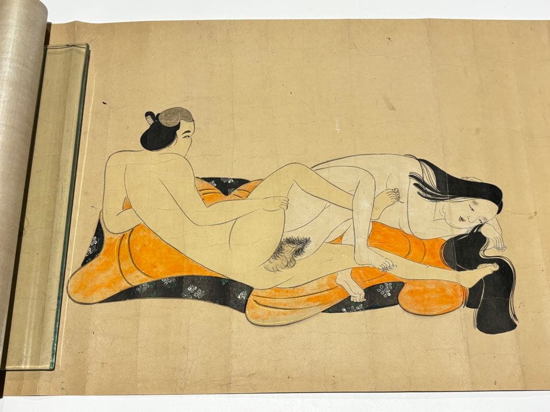 「江戸時代初期〜中期頃筆 春画巻」彩色肉筆 12図1巻|艶本 浮世絵 わじるし