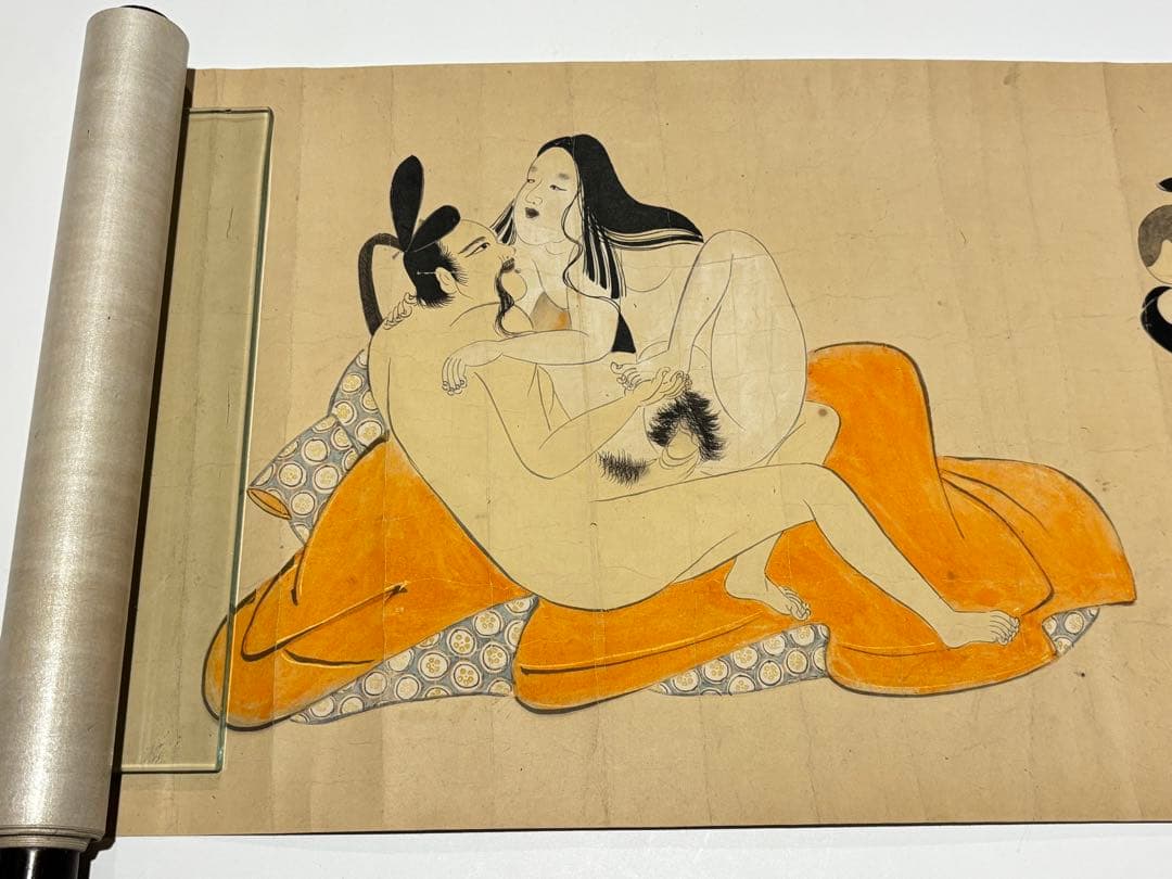 「江戸時代初期〜中期頃筆 春画巻」彩色肉筆 12図1巻|艶本 浮世絵 わじるし