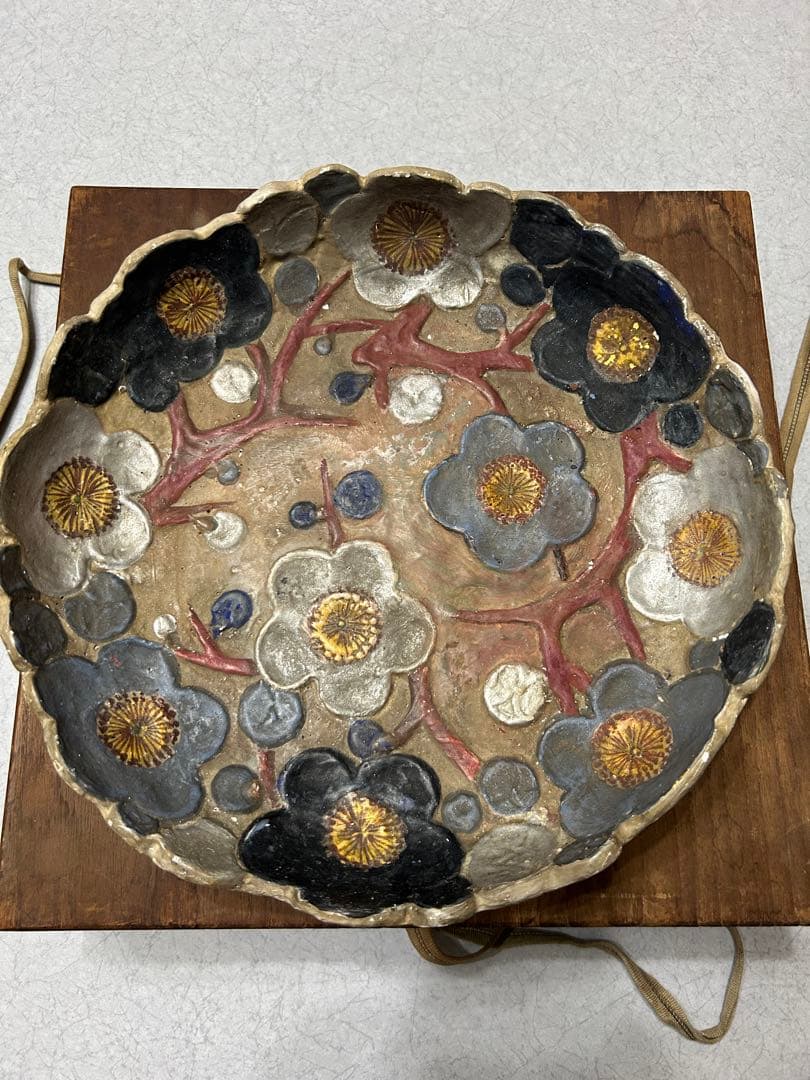 南紀 瑞芝堂製 梅図大鉢 桐箱共箱 1点 元値10万円