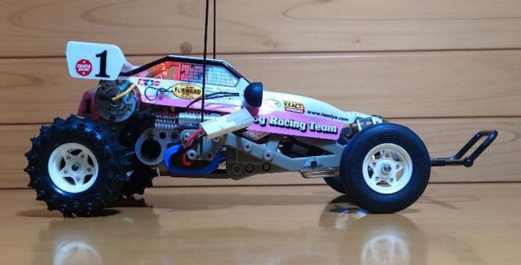 タミヤXBマイティフロッグ前後LEDライト付プロポ付き塗装済み完成品未使用品