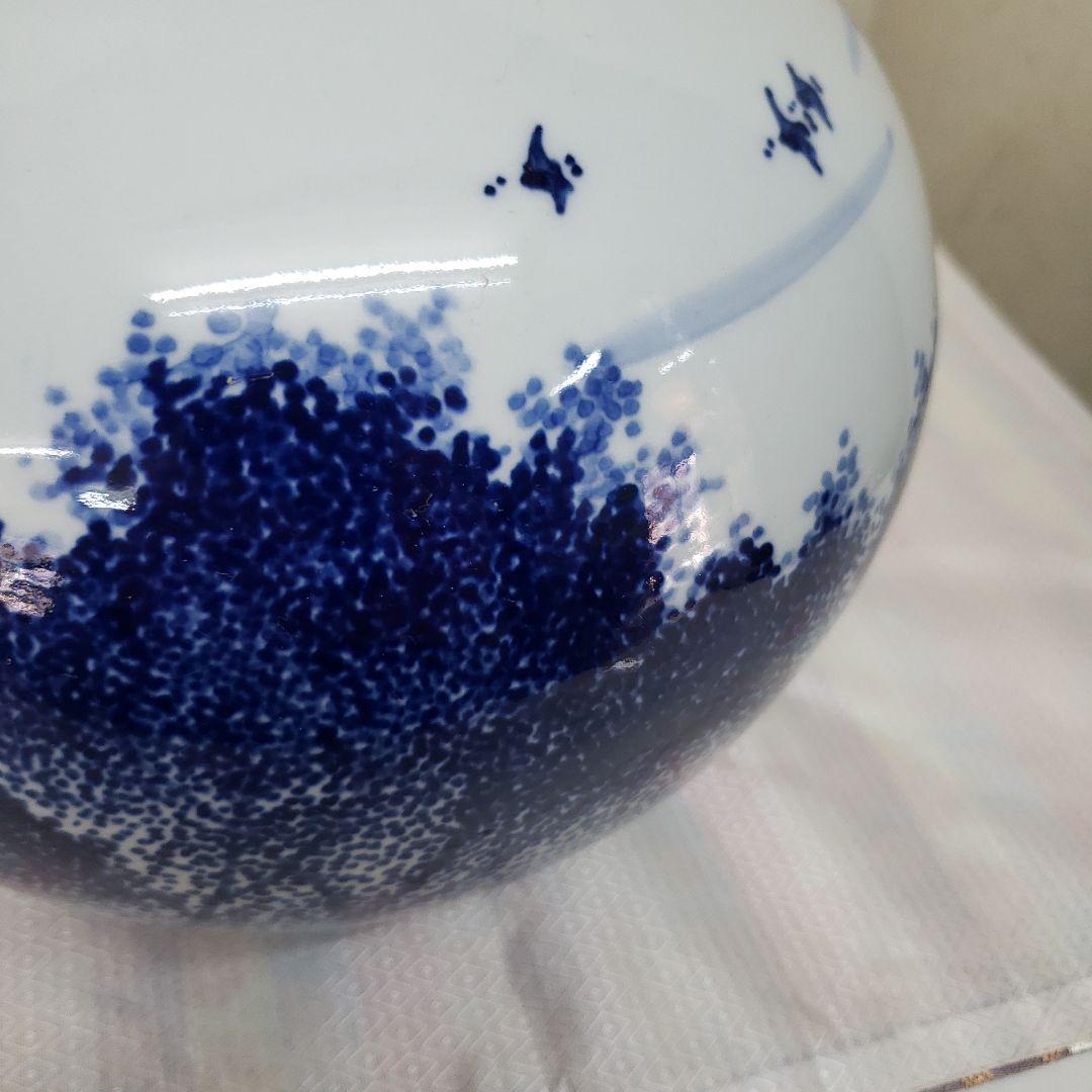 Ｂフライデー蔵出し特価　景徳鎮風景陶器花瓶高さ23cm幅21cm