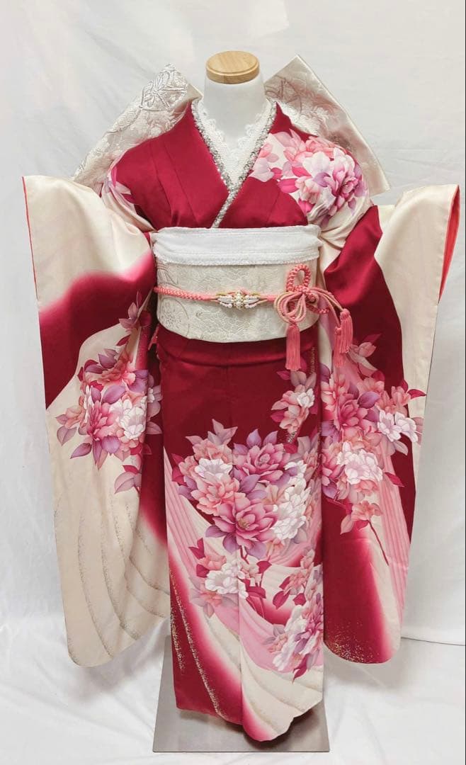 花柄振袖　振袖 正絹　振袖フルセット　成人式　　振袖7点セット