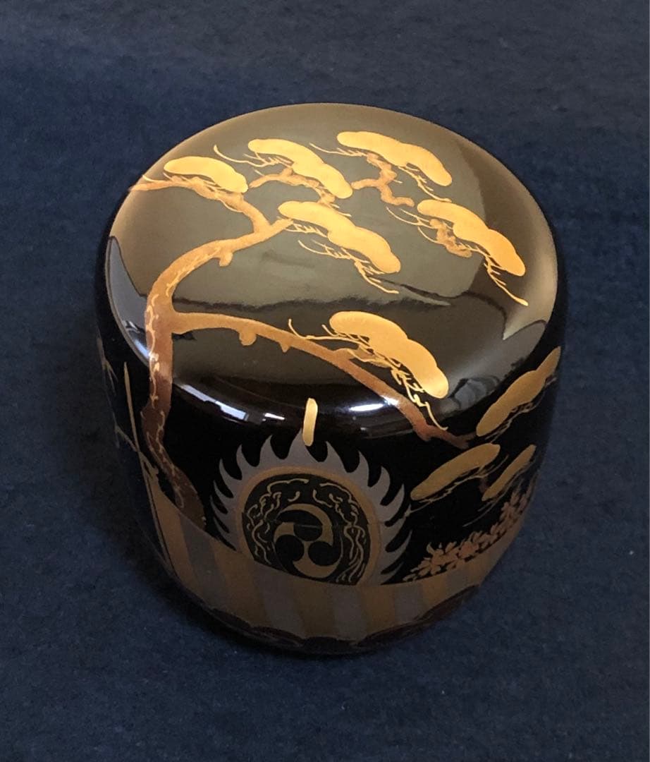《R》茶道具 住吉蒔絵 中棗 光月造 木製漆器 共箱　260114き3
