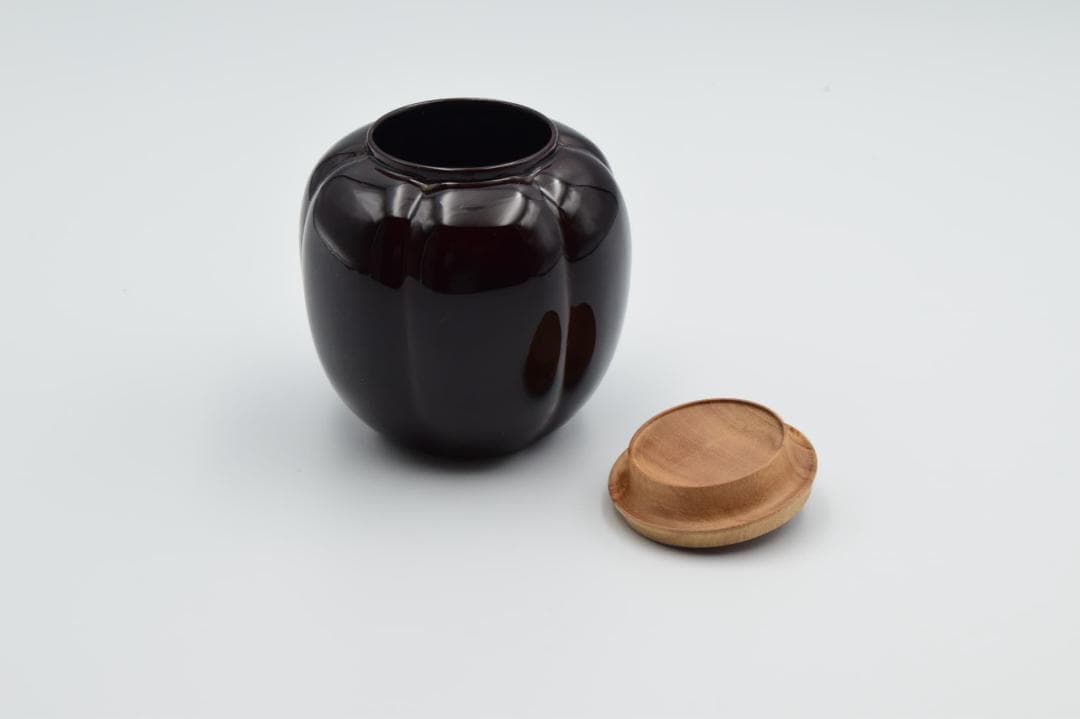 阿古陀茶入　中村宗悦作　如心斎好写　共箱・仕覆付き