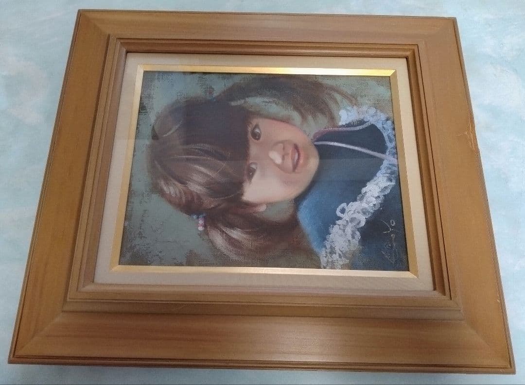 藤岡心象氏の油彩画、F３号「手あみのセーター」