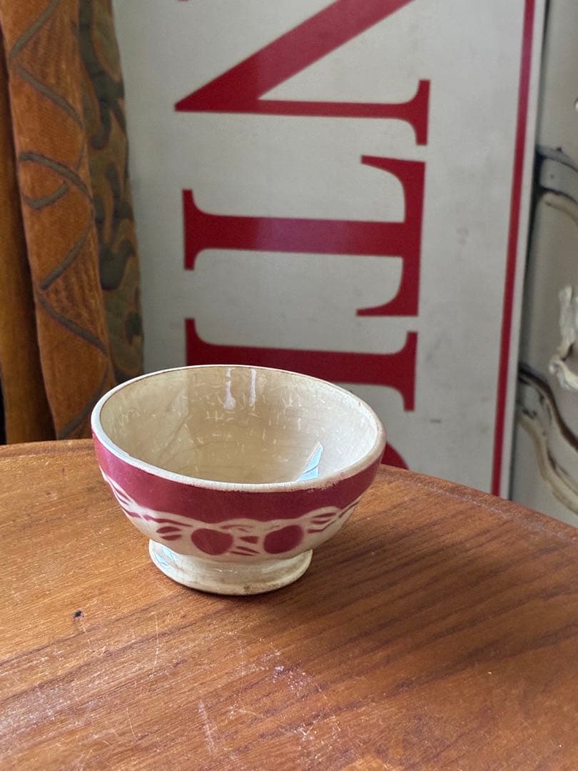 フランス　アンティーク　カフェオレボウル　ムーランデルー　林檎　さくらんぼ　レア