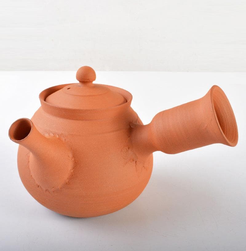 煎茶道具　常滑焼　山七窯　渡辺山七作　保宇夫良　横手急須　共箱　V　R6597