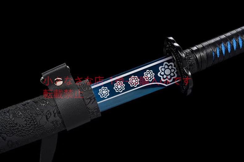 刺繍春刀藍魔  古兵器 武具 刀装具 日本刀 模造刀 居合刀
