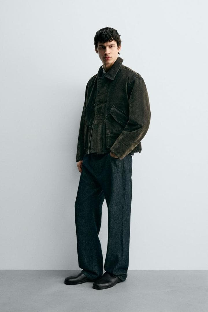 ZARA ザラ ベロアツイルジャケット XL