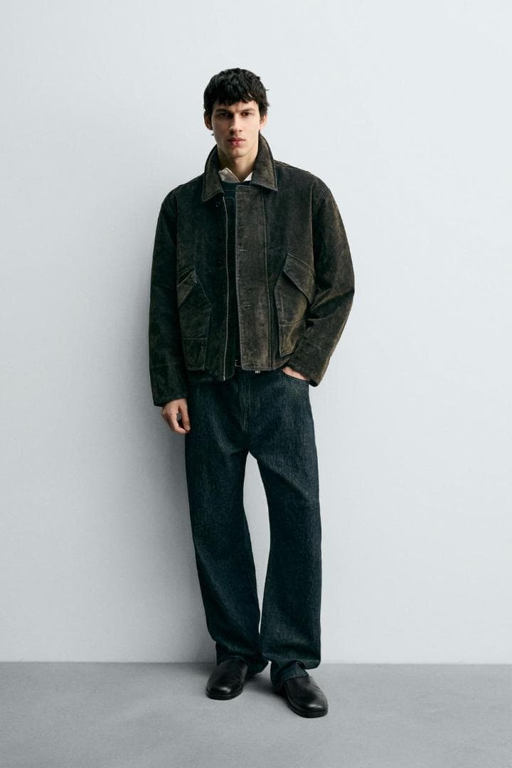 ZARA ザラ ベロアツイルジャケット XL
