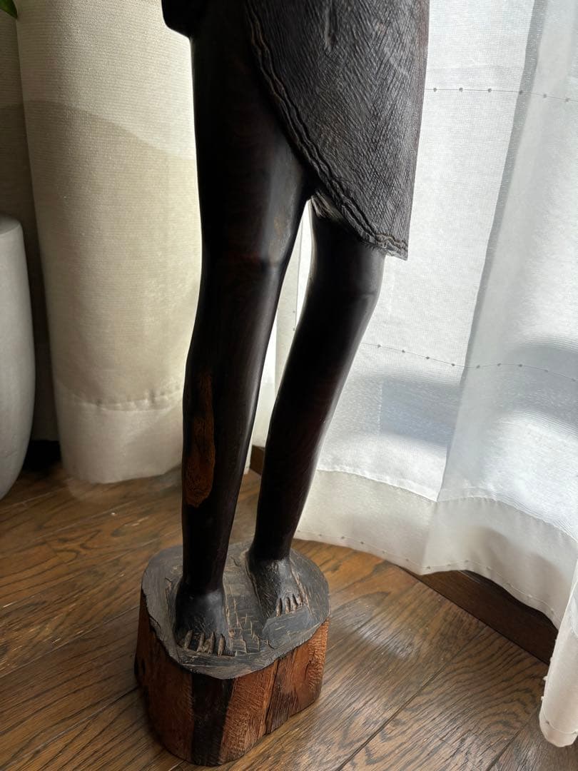 【アフリカ美術】木彫り人形　約103cm