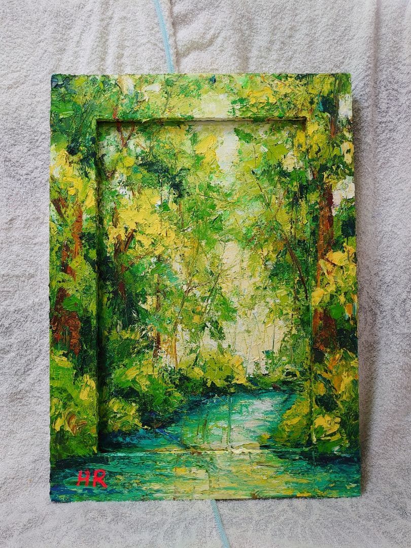 油絵 森の道