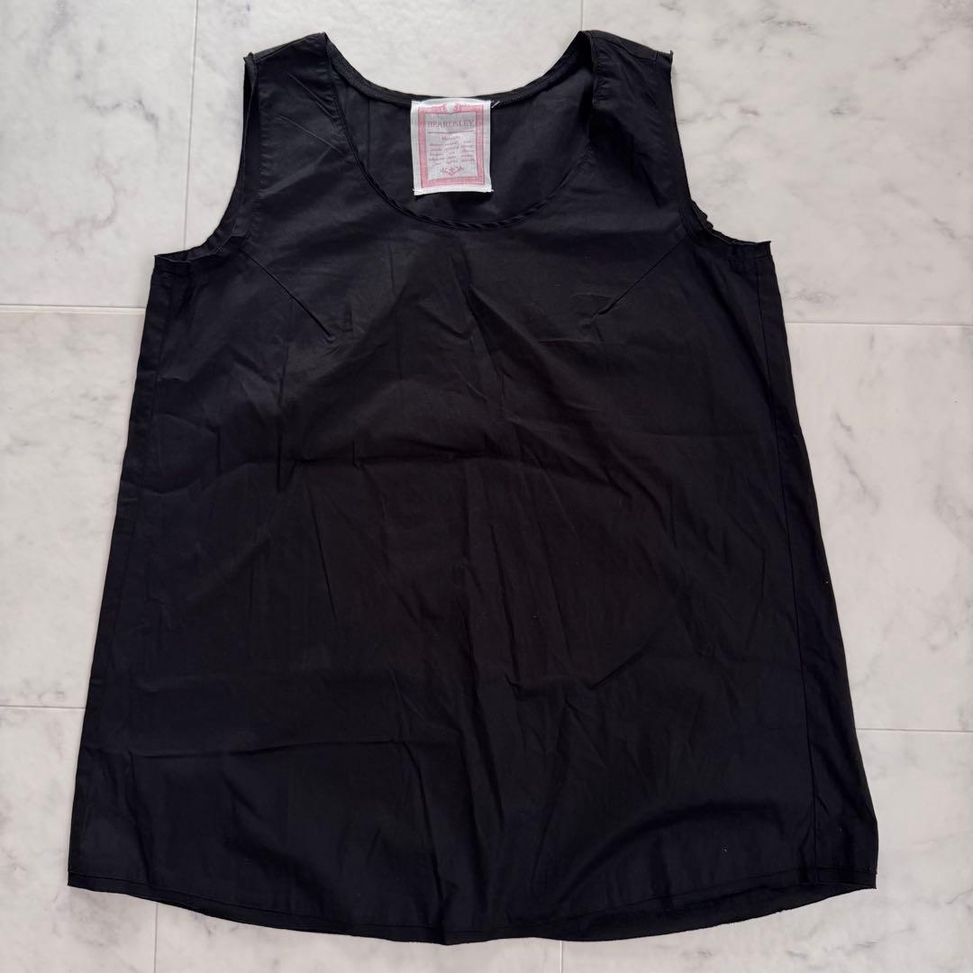 極美品　24SS　BEARDSLEY　シャツタンク　洗える　ブラック　フリー