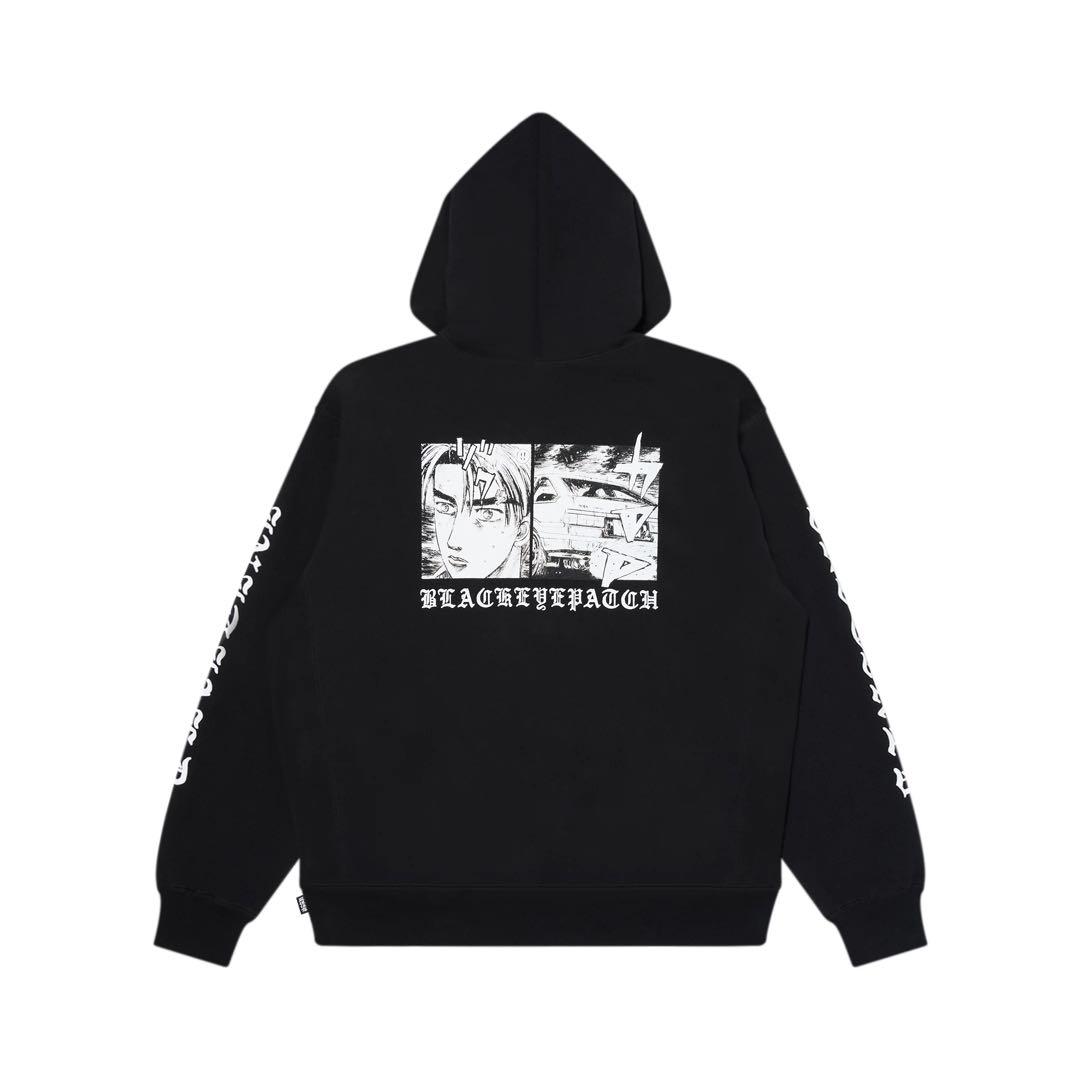 トップス INITIAL D HOODIE BLACK L
