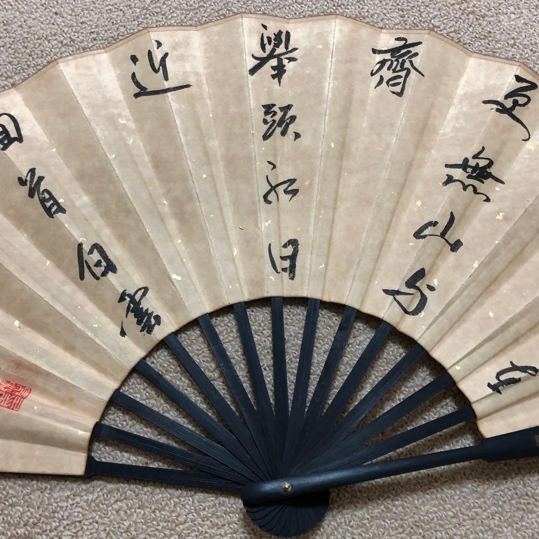 旧家蔵出扇子清国1644-1728年 名家 楊晉 字子鶴 扇面絵古美術 水墨画