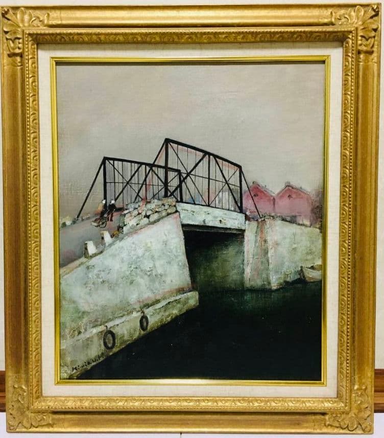 運河の橋　 油絵　F8(455×380mm)