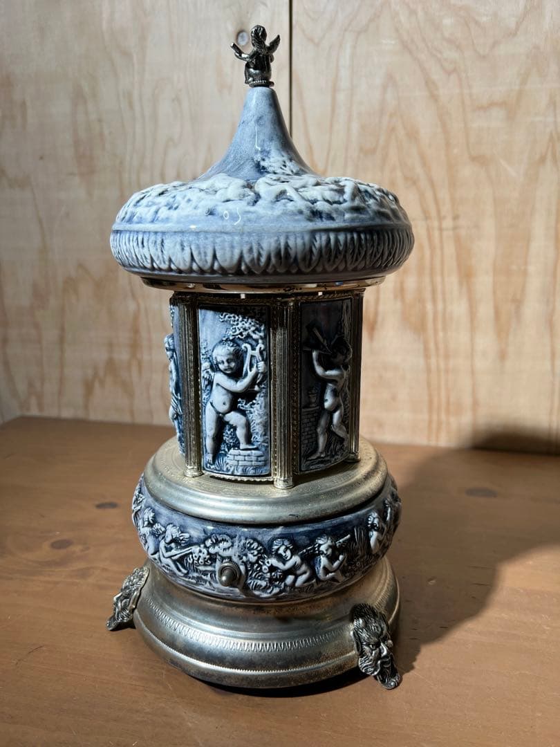 B5【used】REUGE リュージュ 陶器製 カラクリ オルゴール ビンテージ