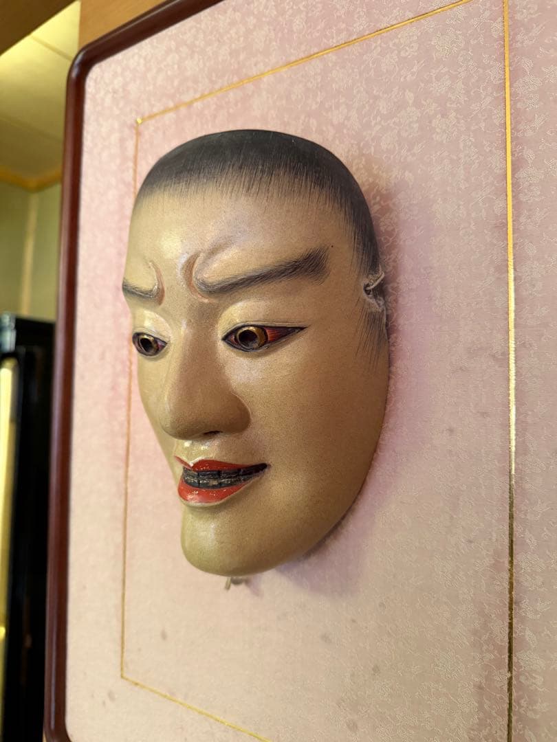能面　木彫り