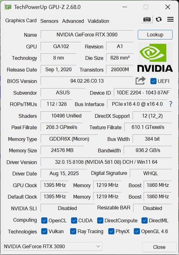 グラフィックボード・グラボ・ビデオカード ASUS ROG Strix GeForce RTX 3090