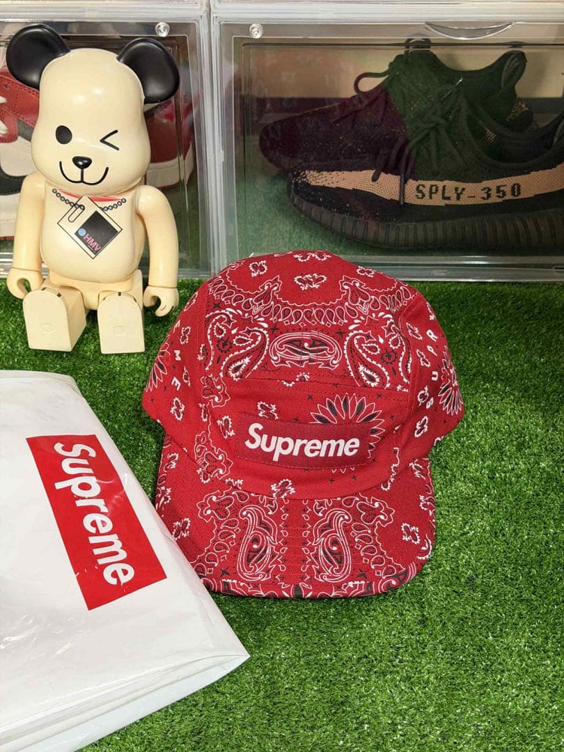 SUPREME CAPバンダナ柄キャップ レッド