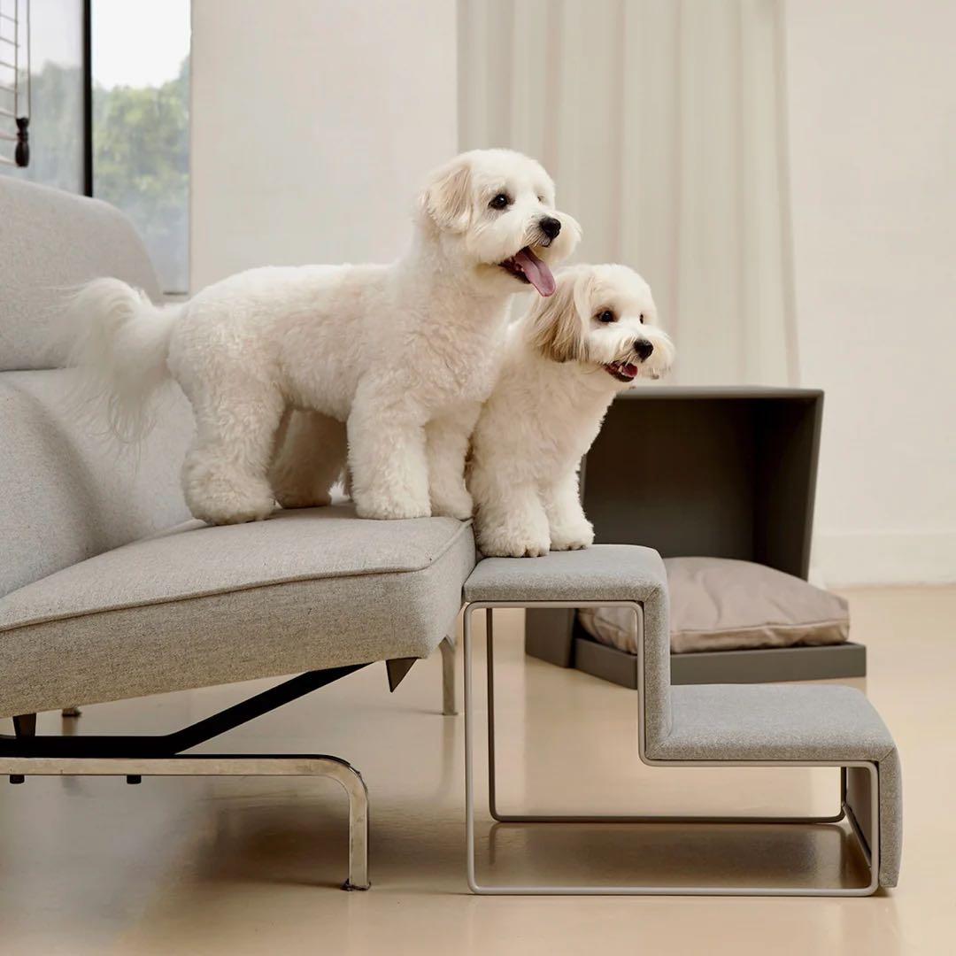 SMALLSTUFF おしゃれドッグステップ ペットステップ　　犬用階段　グレー