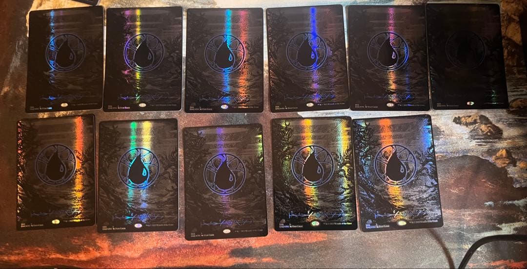 mtg オイルスリック土地　各種11枚セット＋おまけ3枚