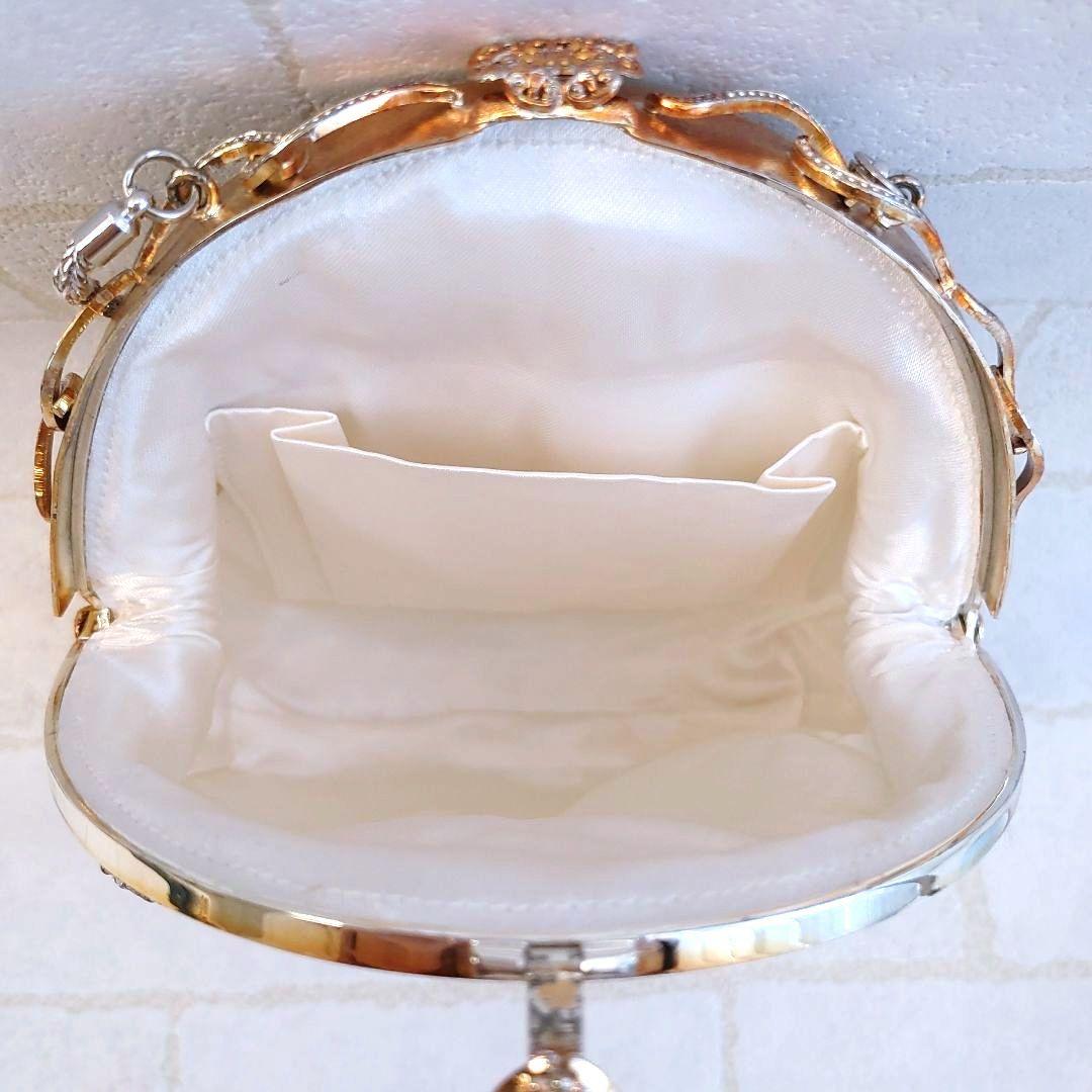 LUMYルミーはしもと ビーズバッグ がま口 栞 鏡付 着物ドレス 希少 美品