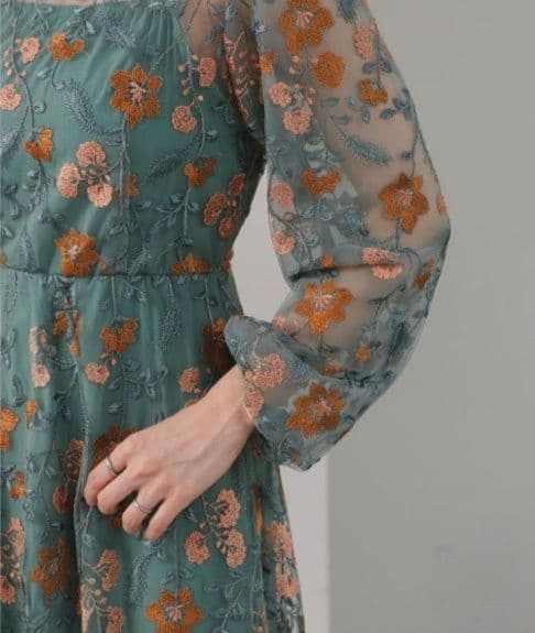 美品 Kastane カスタネ embroidery organdy dress