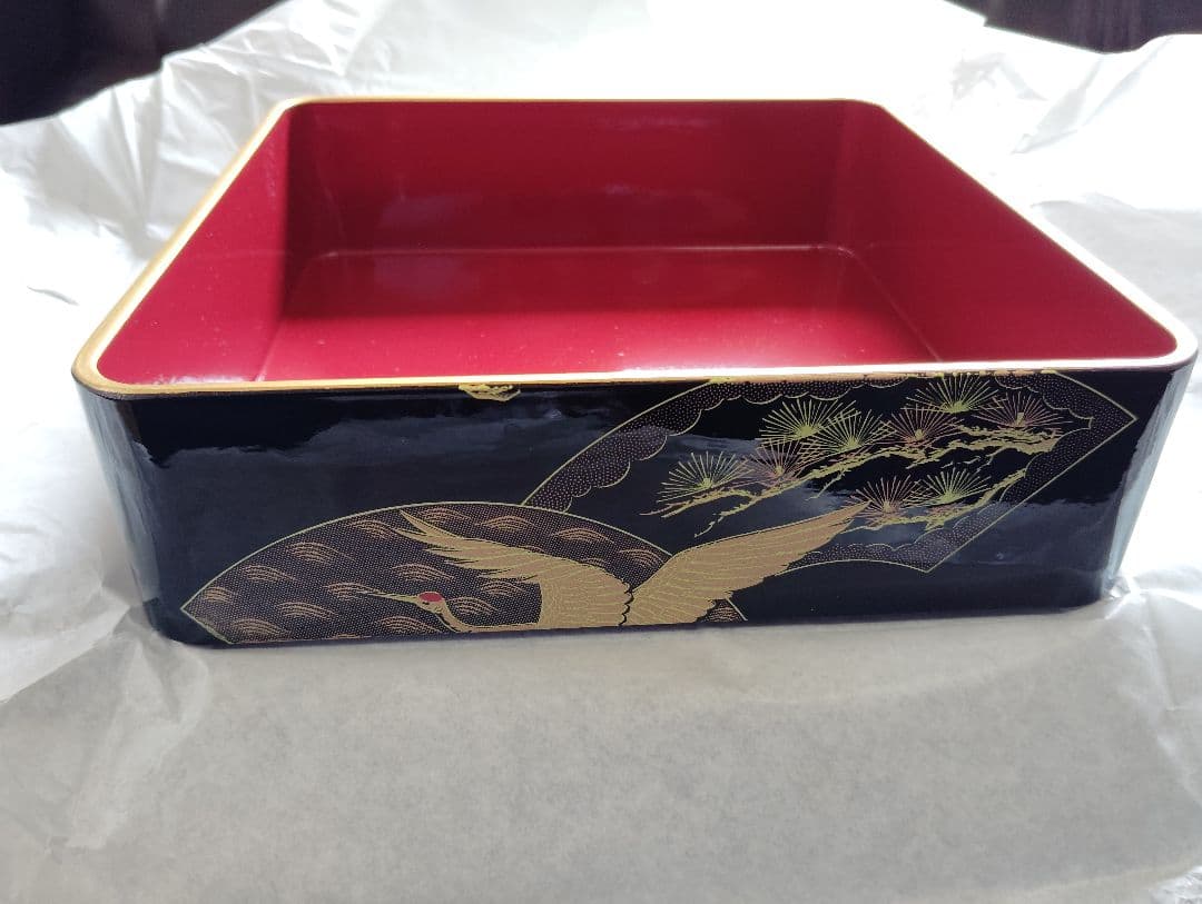 漆器 重箱 三段（鶴）No.2