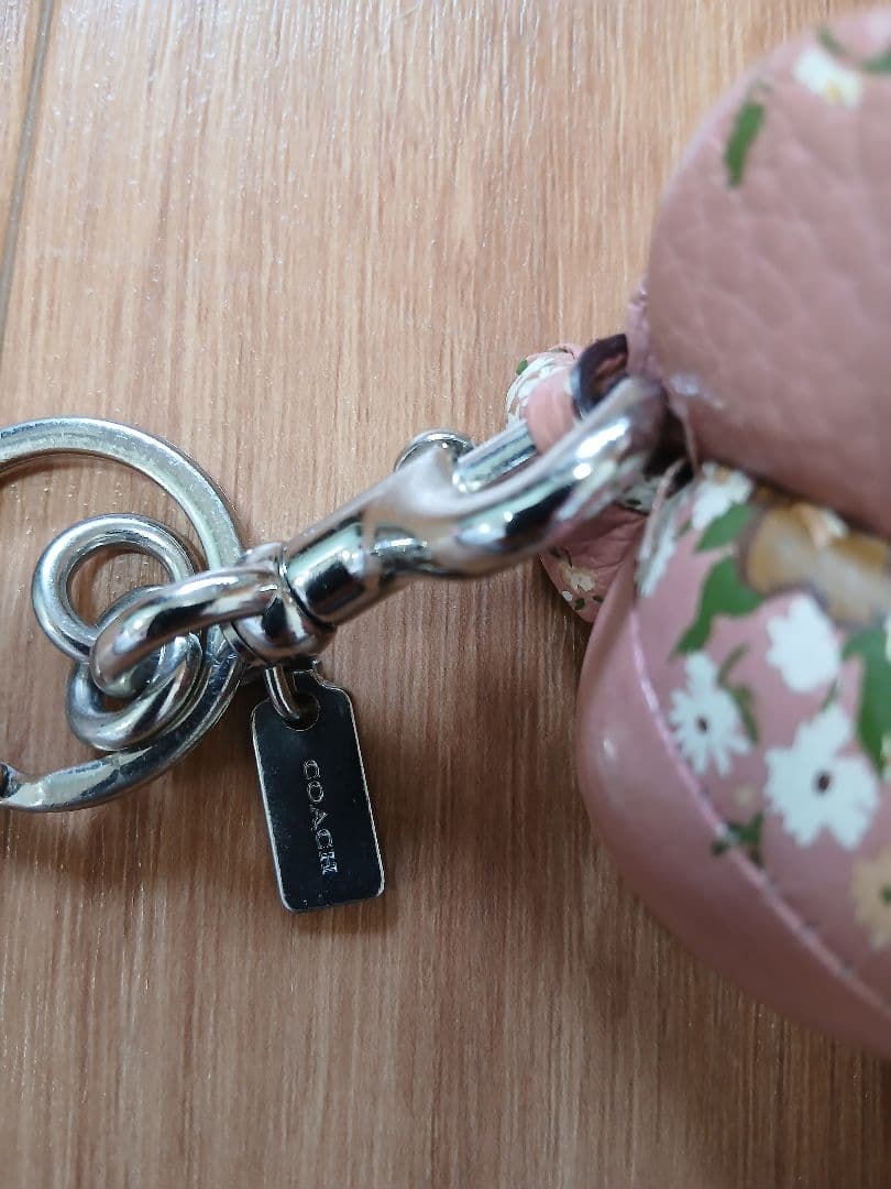 【未使用】COACH　ミニーマウスキーホルダーピンク