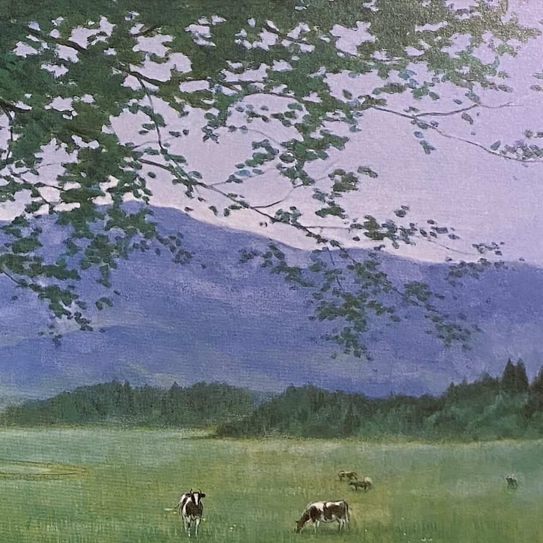 村田林藏、〈晴日〉、希少画集画、高級新品額・額装付、状態良好
