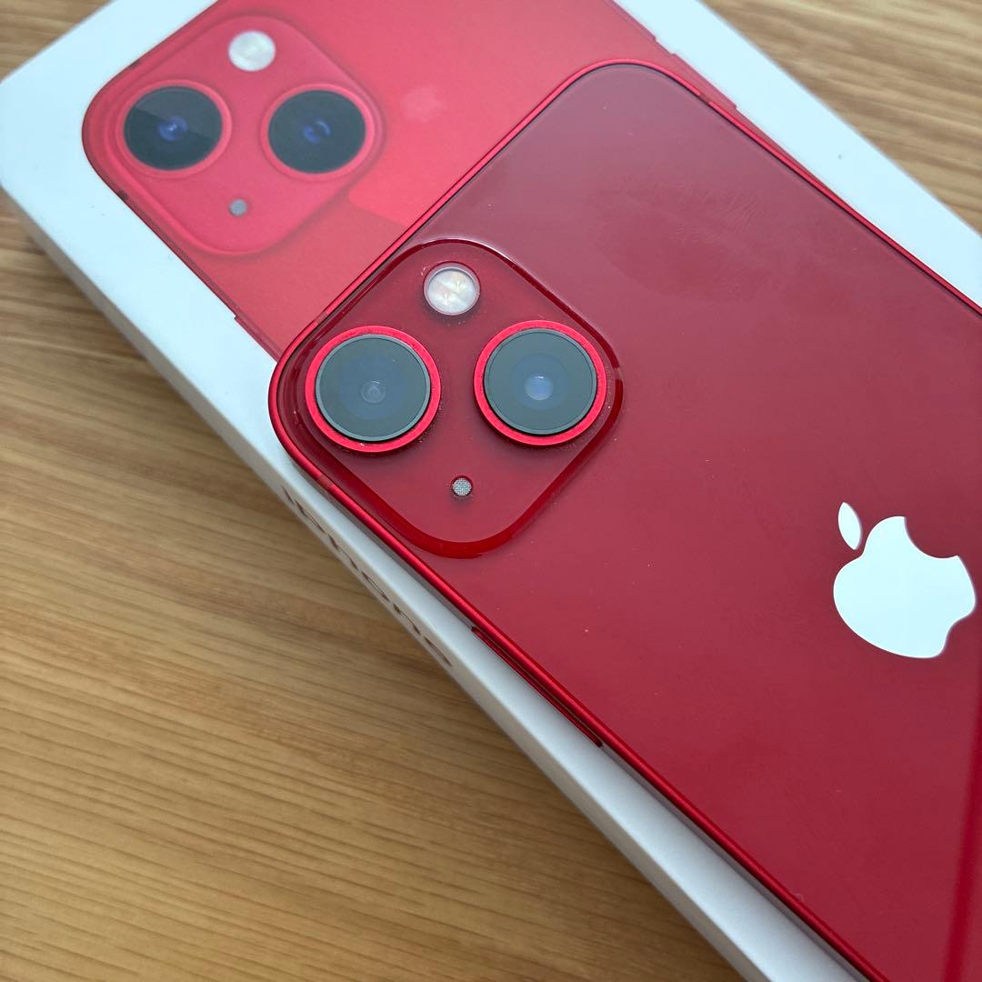 【美品】Apple iPhone 13mini 赤 充電ケーブル付き