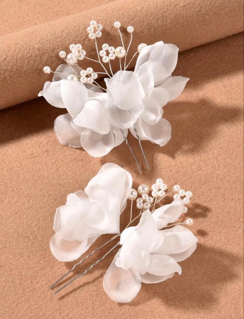 Dita 浴衣「水彩の勿忘草色」5点セット➕髪飾り2つ、フォーパールベルト
