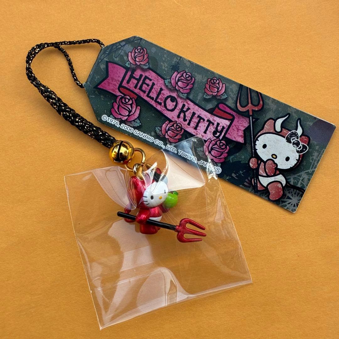 ★超激レア★ハローキティ デビルキティ 赤 5個セット ストラップ 根付 小悪魔